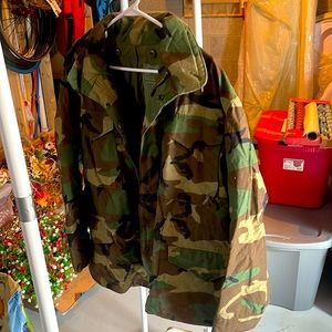 Woodland camouflage military field jacket